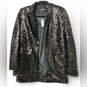 Steve Madden Shimmering Black Sequin Blazer